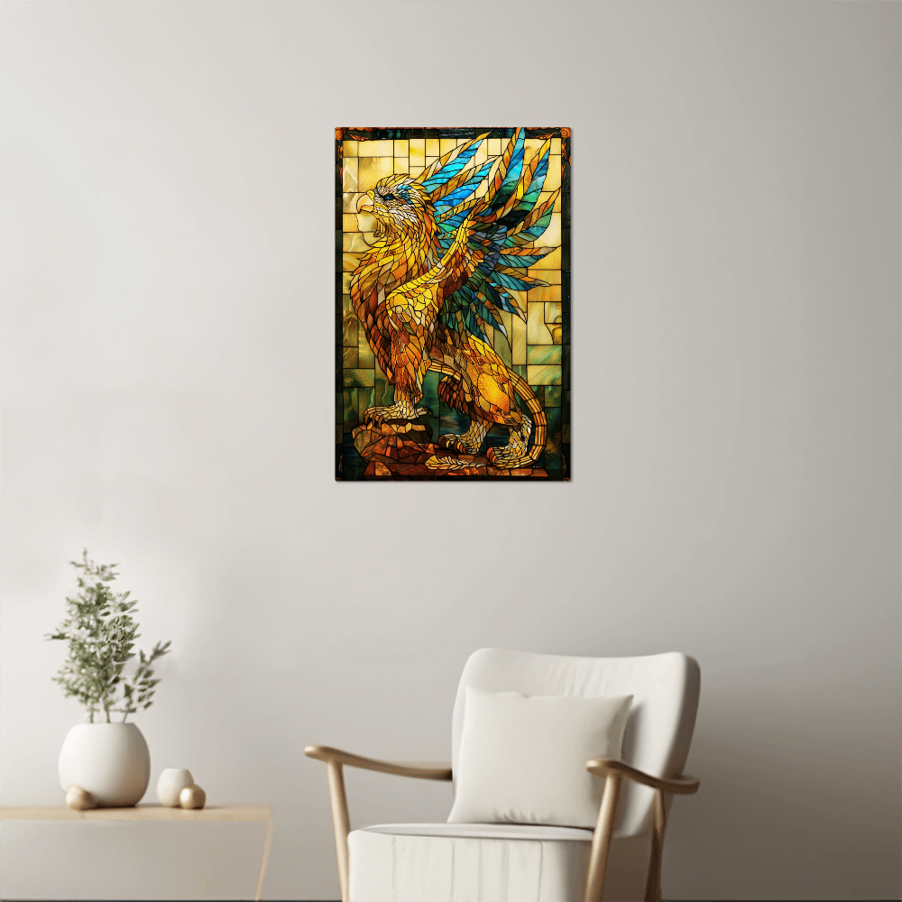 Griffin – Stained Glass Style Metal Wall Art