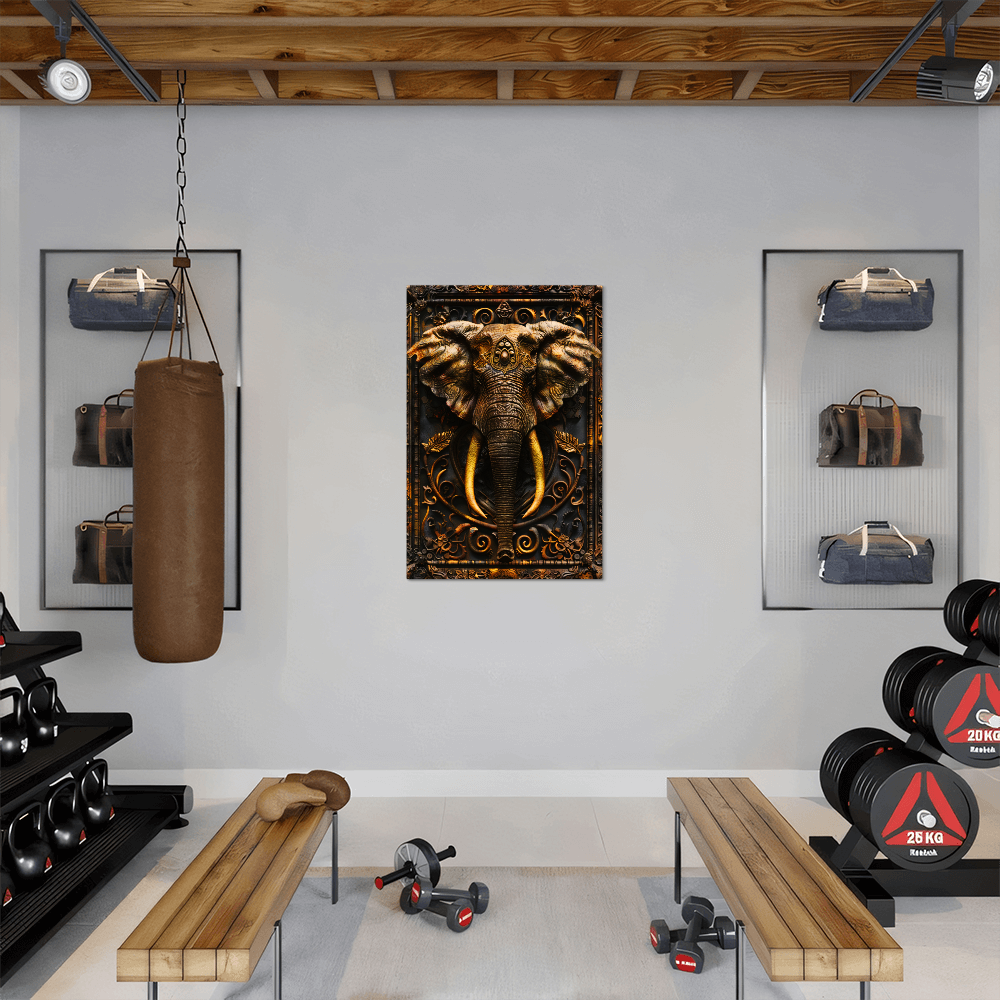Aurembra | Elephant Metal Wall Art – High Gloss Print with Embossed-Style Detail (Not 3D)