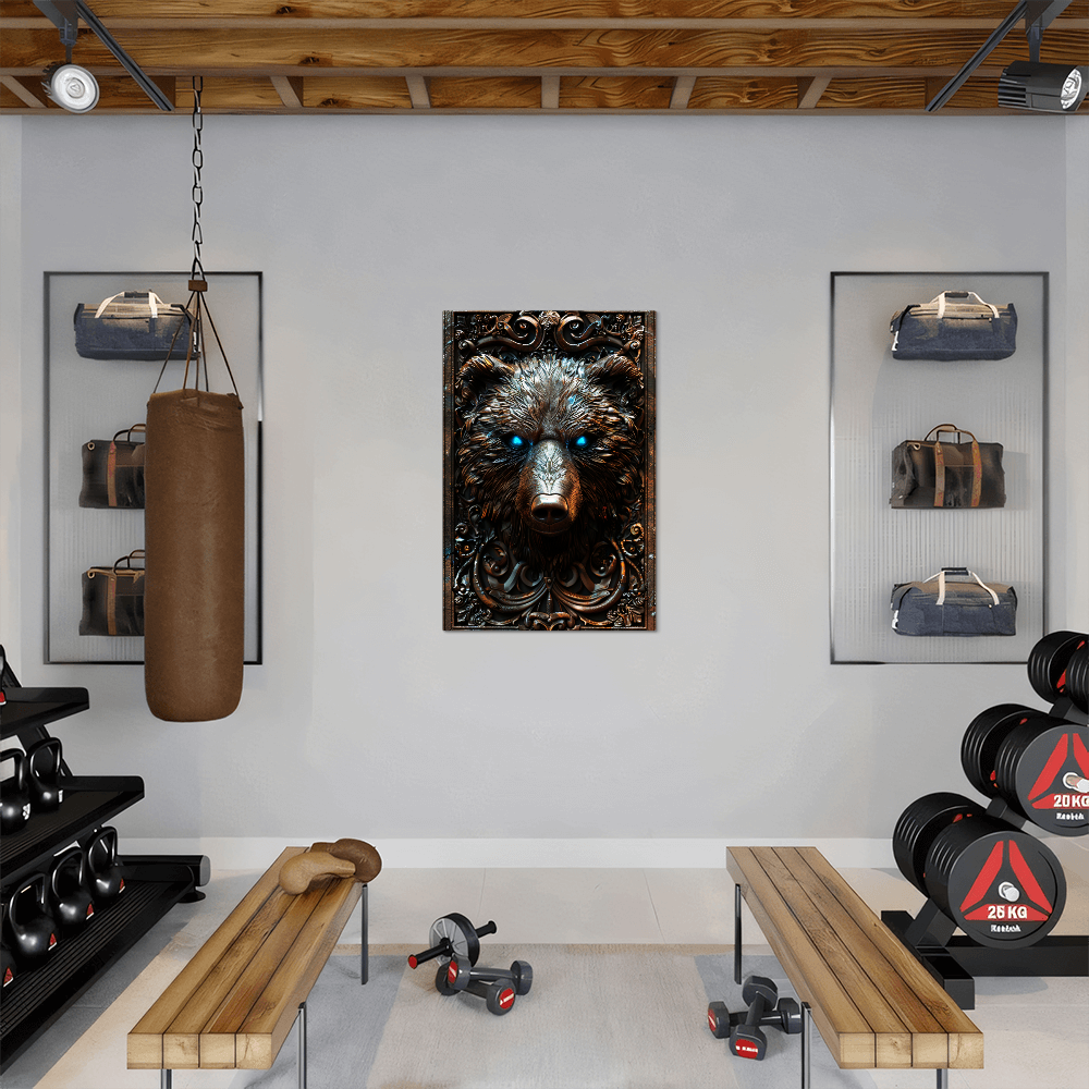 Bravorn | Bear Metal Wall Art – High Gloss Print with Embossed-Style Detail (Not 3D)