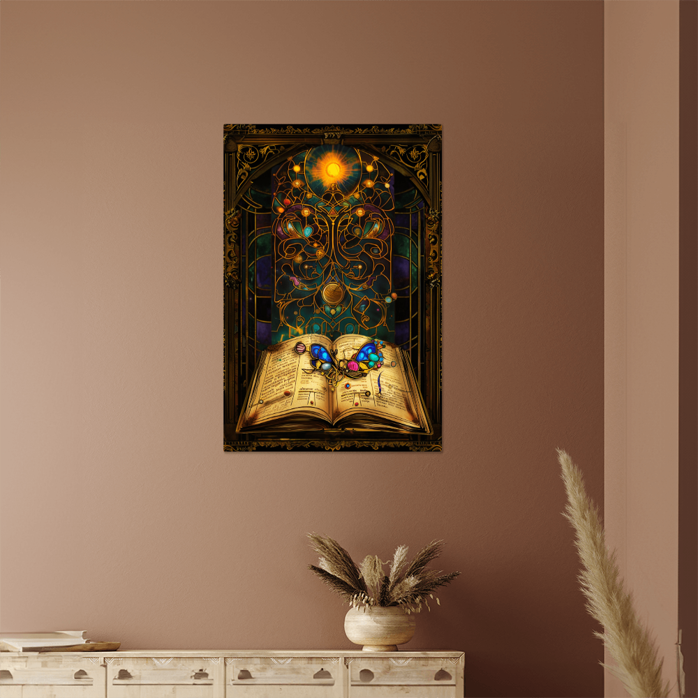 Athena's Spellbook – Stained Glass Style Metal Wall Art