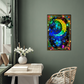 Crescent Moon – Stained Glass Style Metal Wall Art