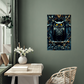 Noctyra | Owl Metal Wall Art – High Gloss Print with Ornate Gothic Frame (Not 3D Embossed)