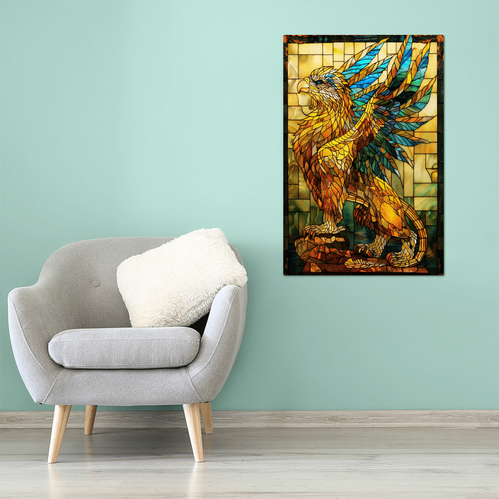 Griffin – Stained Glass Style Metal Wall Art