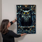 Noctyra | Owl Metal Wall Art – High Gloss Print with Ornate Gothic Frame (Not 3D Embossed)