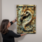 Ashbane | Dragon Metal Wall Art – High Gloss Print with Gothic Frame Detail (Not 3D Embossed)