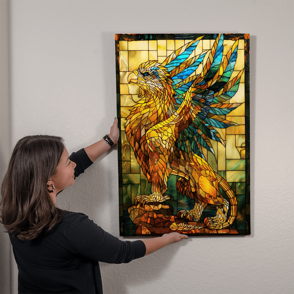 Griffin – Stained Glass Style Metal Wall Art