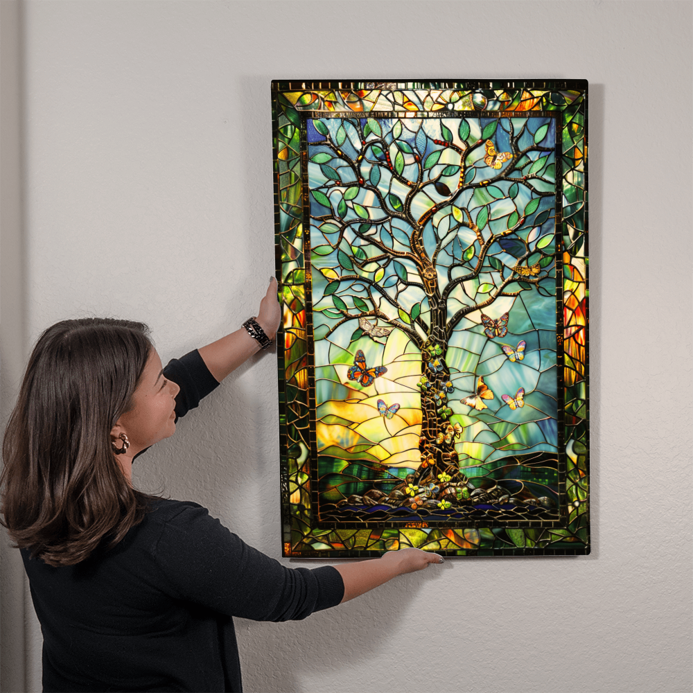 Tree of Life – Stained Glass Style Metal Wall Art