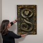 Virexis | Serpent Metal Wall Art – High Gloss Print with Embossed-Style Detail (Not 3D)