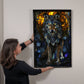 Wolf – Stained Glass Style Metal Wall Art