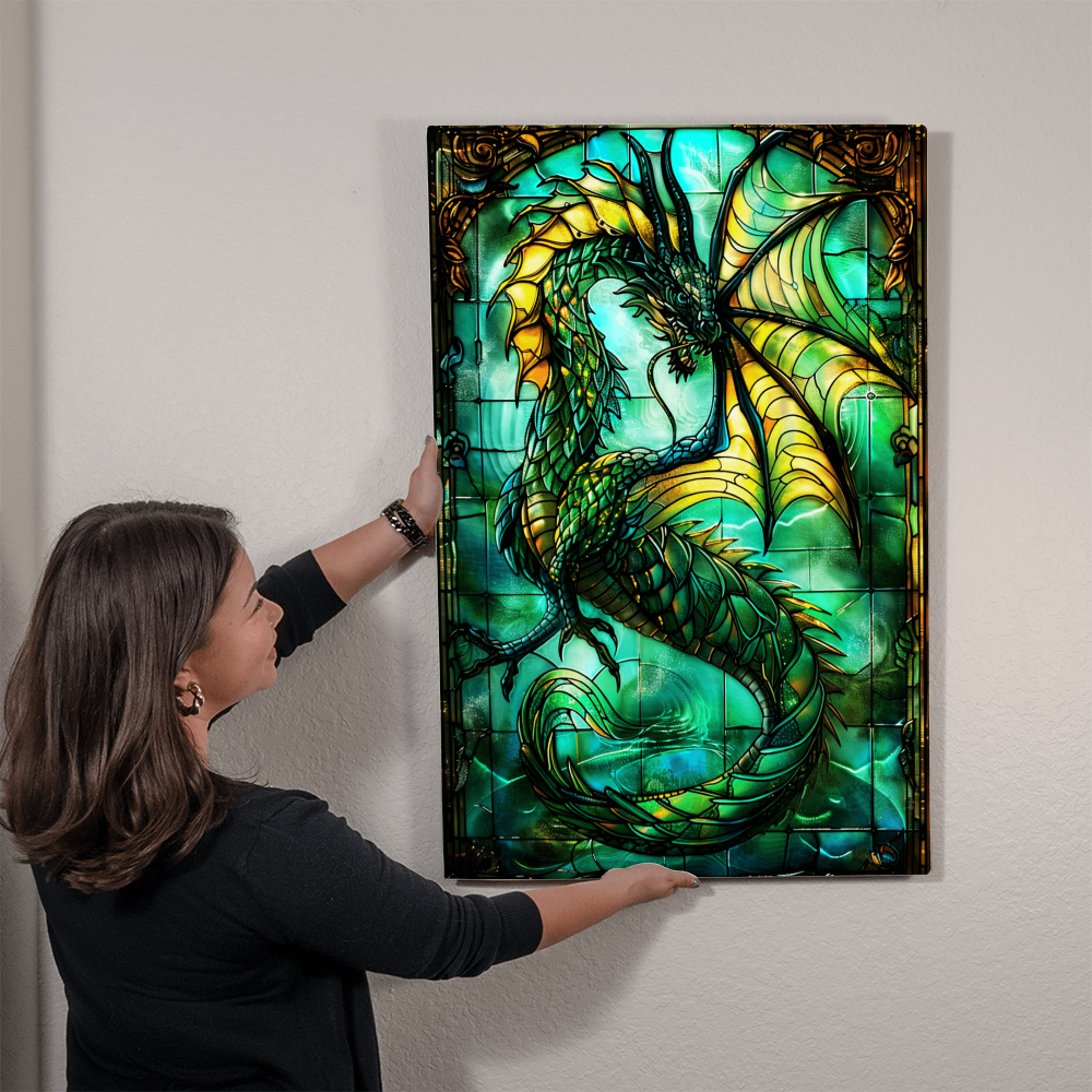 Sea Dragon – Stained Glass Style Metal Wall Art
