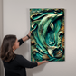 Caelumi | Dolphin Metal Wall Art – High Gloss Print with Embossed-Style Detail (Not 3D)
