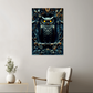 Noctyra | Owl Metal Wall Art – High Gloss Print with Ornate Gothic Frame (Not 3D Embossed)