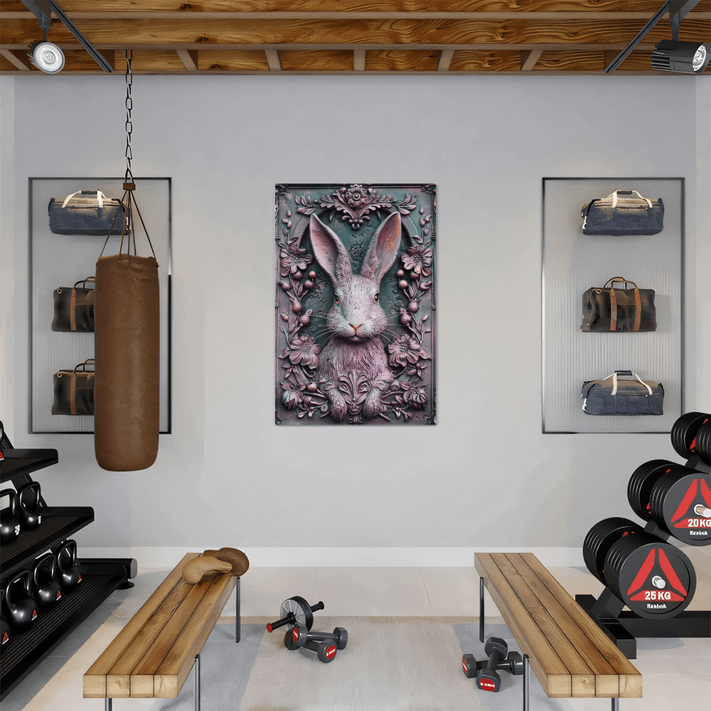 Thistelle | Rabbit Metal Wall Art – High Gloss Print with Embossed-Style Detail (Not 3D)