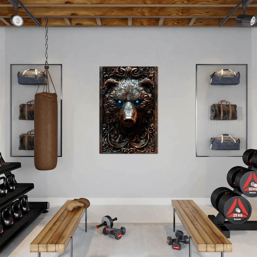 Bravorn | Bear Metal Wall Art – High Gloss Print with Embossed-Style Detail (Not 3D)