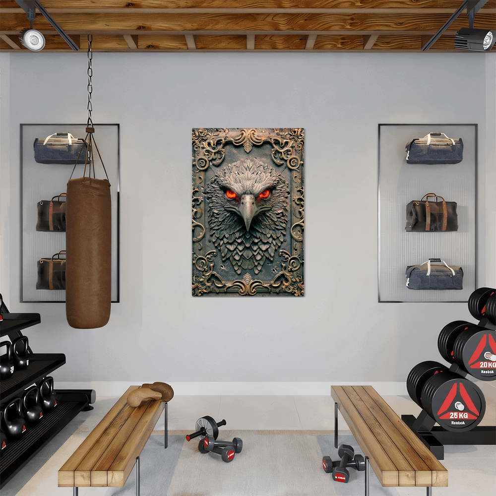 Pyrrhos | Falcon Metal Wall Art – High Gloss Print with Embossed-Style Detail (Not 3D)