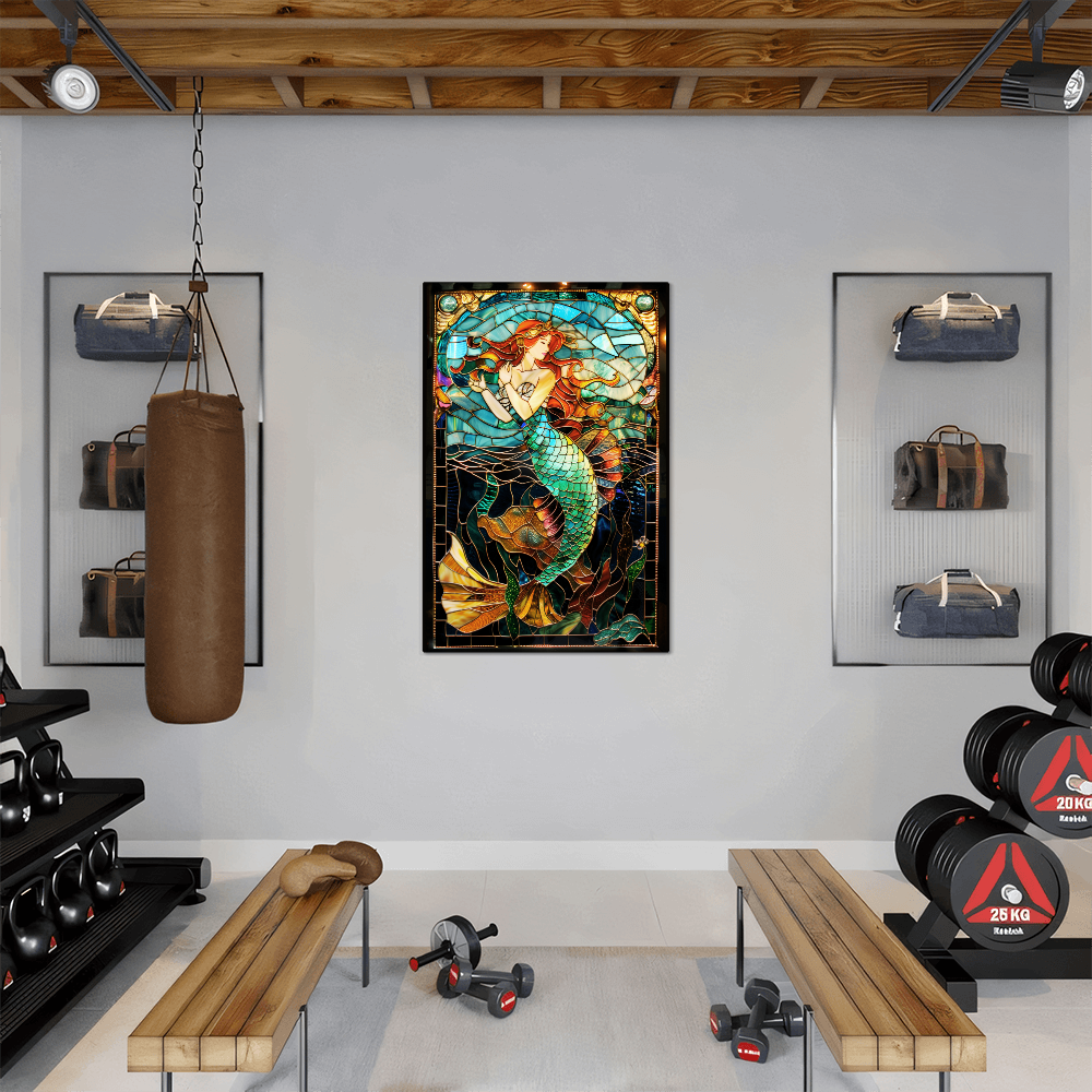 Mermaid – Stained Glass Style Metal Wall Art