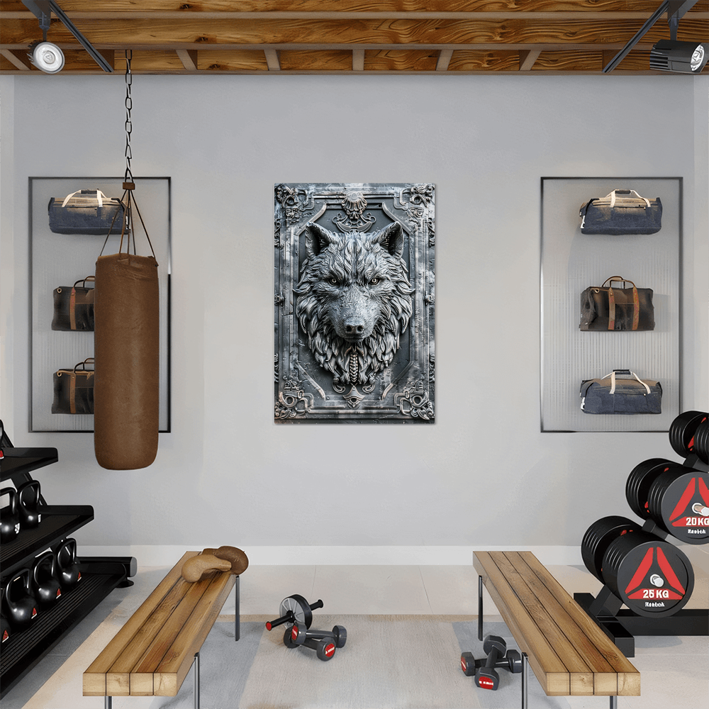 Vorenth | Wolf Metal Wall Art – High Gloss Print with Embossed-Style Detail (Not 3D)