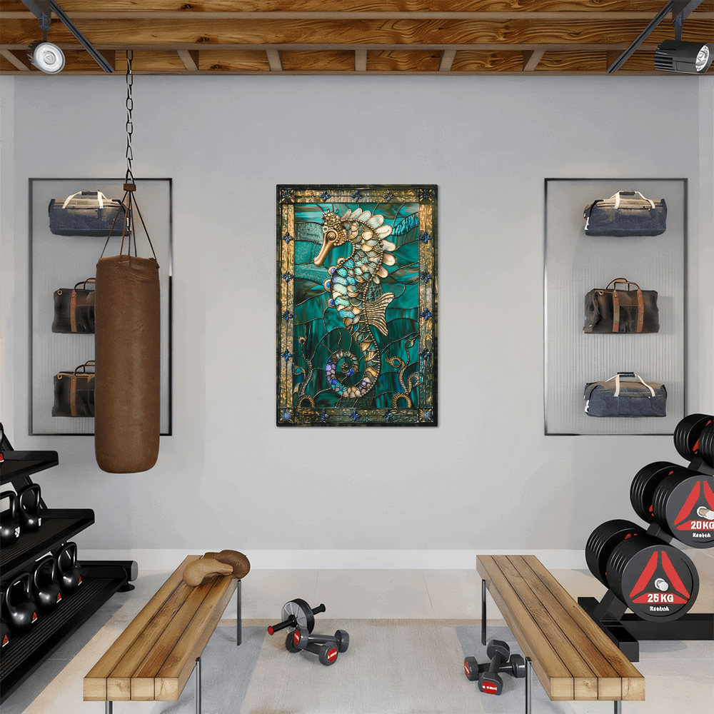 Seahorse – Stained Glass Style Metal Wall Art
