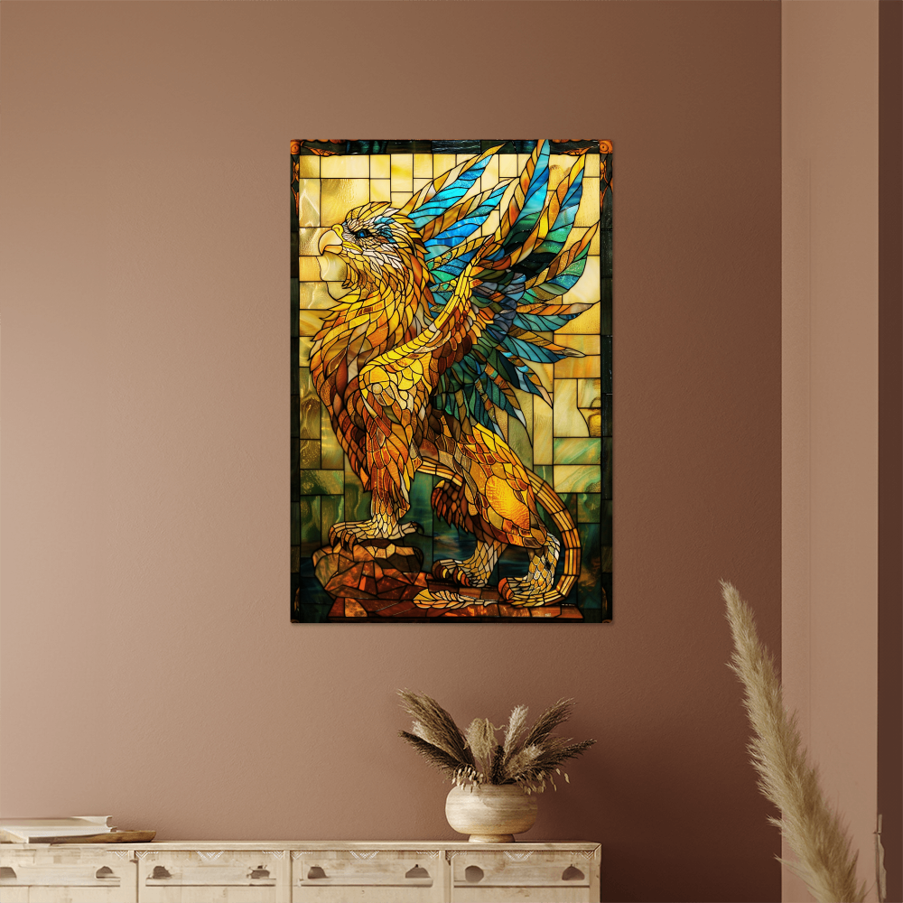 Griffin – Stained Glass Style Metal Wall Art