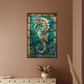 Seahorse – Stained Glass Style Metal Wall Art