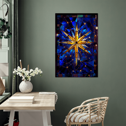 North Star – Stained Glass Style Metal Wall Art