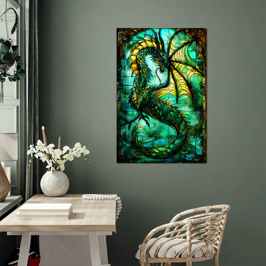 Sea Dragon – Stained Glass Style Metal Wall Art