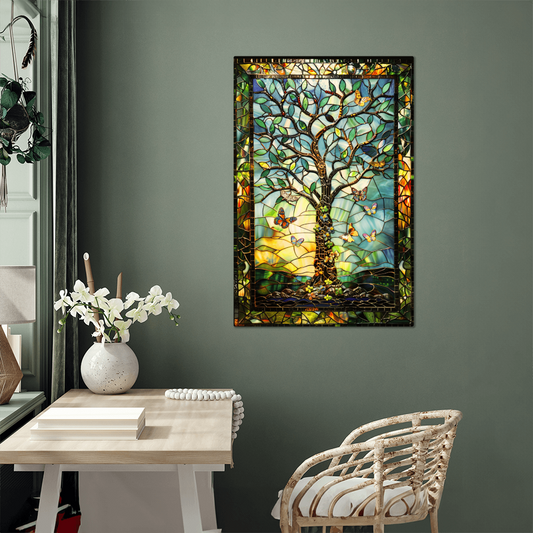 Tree of Life – Stained Glass Style Metal Wall Art