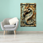 Ashbane | Dragon Metal Wall Art – High Gloss Print with Gothic Frame Detail (Not 3D Embossed)