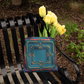 Layered-looking Boho Geometric Tote Bag – Teal & Gold Art Deco-Inspired Design