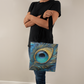 Layered-Looking Peacock Feather Tote Bag – Jewel-Toned Luxe Boho Style