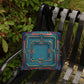 Layered-looking Boho Geometric Tote Bag – Teal & Gold Art Deco-Inspired Design