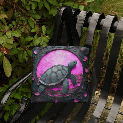 Boho Purple Spirit Turtle Tote – Nature-Inspired & Artistic