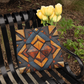 Layered-Looking Rustic Geometric Tote Bag – Simulated Wood Texture Design