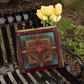 Boho Geometric Mandala Tote Bag – Jewel-Toned Starburst in Red, Teal & Gold