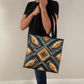 Layered-Looking Carved Wood Mandala Tote Bag – Rustic Boho Tribal Design