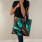 Layered-Looking Feather Tapestry Tote Bag – Boho Tribal Spirit Design