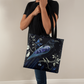 Layered-Looking Mystic Raven Tote Bag – Boho Celestial Nightbird Design