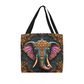 Layered-Looking Regal Elephant Tote Bag – Boho Luxe Sacred Guardian Design