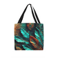 Layered-Looking Feather Tapestry Tote Bag – Boho Tribal Spirit Design