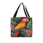 Layered-Looking Tropical Parrot Tote Bag – Vibrant Jungle-Inspired Carryall