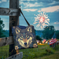Layered-Looking Mystical Wolf Tote Bag – Spirit Animal Moonlit Design