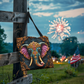 Layered-Looking Regal Elephant Tote Bag – Boho Luxe Sacred Guardian Design