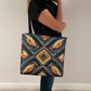 Layered-Looking Carved Wood Mandala Tote Bag – Rustic Boho Tribal Design