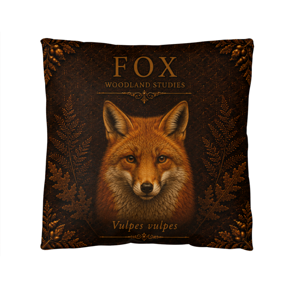 Fox Woodland Pillow, Rustic Throw Pillow, Cabin Decor Cushion, Lodge Style Accent, Wildlife Home Decor