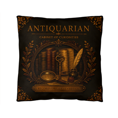 Antiquarian Cabinet of Curiosities Pillow, Dark Academia Throw Pillow, Library Decor Cushion, Museum Style Home Accent