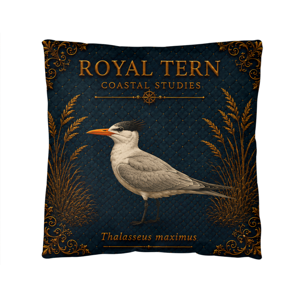 Royal Tern Coastal Pillow, Nautical Throw Pillow, Navy Coastal Cushion, Beach House & Lake House Decor, Coastal Grandma Style