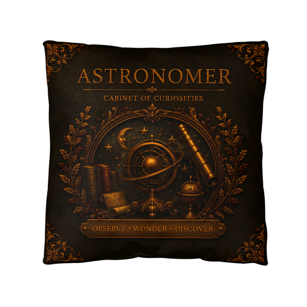 Astronomer Cabinet of Curiosities Pillow, Dark Academia Throw Pillow, Library Decor Cushion, Museum Style Home Accent