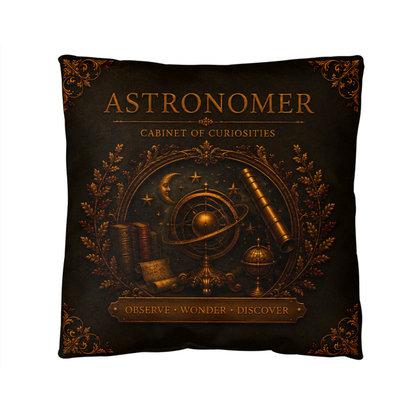 Astronomer Cabinet of Curiosities Pillow, Dark Academia Throw Pillow, Library Decor Cushion, Museum Style Home Accent