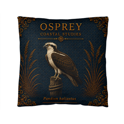 Osprey Coastal Pillow, Nautical Throw Pillow, Navy Coastal Cushion, Beach House & Lake House Decor, Coastal Grandma Style