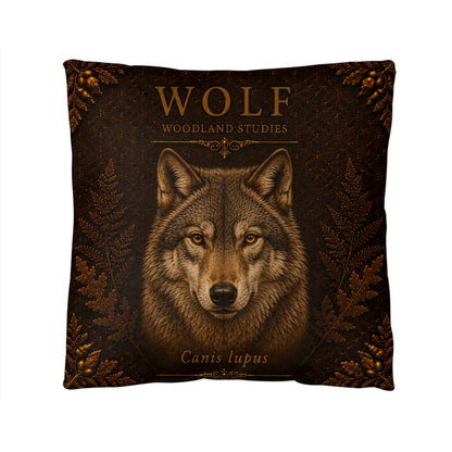 Wolf Woodland Pillow, Rustic Throw Pillow, Cabin Decor Cushion, Lodge Style Accent, Wildlife Home Decor